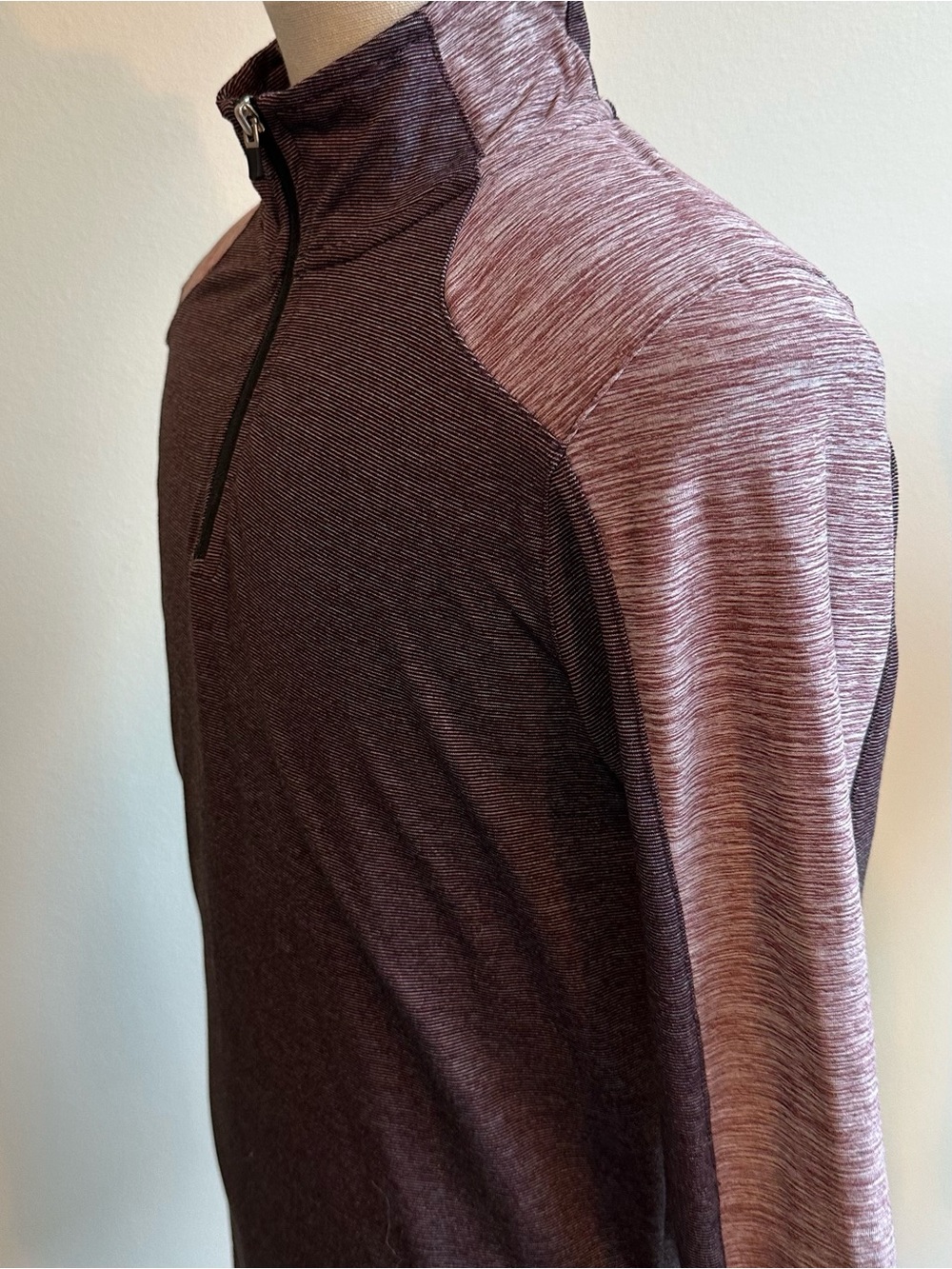 Kids Champion Long Sleeve Half-Zip Top in Heather Plum and Mauve | SIZE KIDS M - Picture 3 of 7